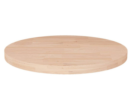 Blat de masă rotund, Ø50x2,5 cm, lemn masiv stejar netratat