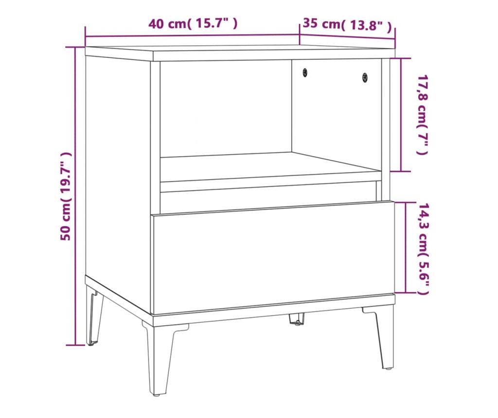 Κομοδίνα Sonoma Oak, 40x35x50 εκ. - 10