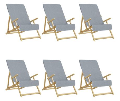 Ručnici za plažu 6 kom sivi 60 x 135 cm od tkanine 400 GSM