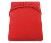 Cearsaf de pat cu elastic din bumbac 100%, Amber, 135 g/m2, 160x200 cm, rosu