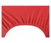 Cearsaf de pat cu elastic din bumbac 100%, Amber, 135 g/m2, 160x200 cm, rosu