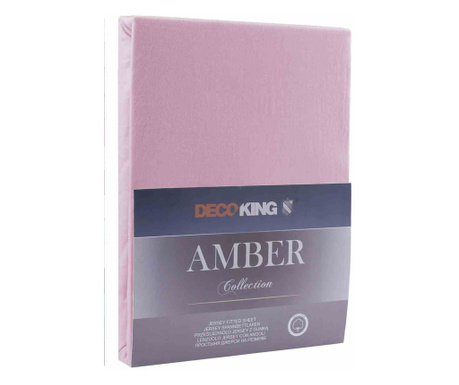 Cearsaf de pat cu elastic din bumbac 100%, Amber, 135 g/m2, 220x220 cm, lila