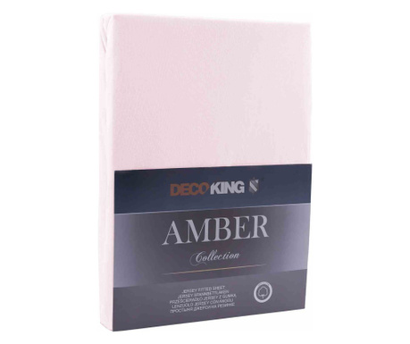 Cearsaf de pat cu elastic din bumbac 100%, Amber, 135 g/m2, 180x200 cm, lila