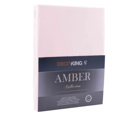 Cearsaf de pat cu elastic din bumbac 100%, Amber, 135 g/m2, 160x200 cm, lila