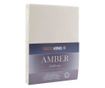 Cearsaf de pat cu elastic din bumbac 100%, Amber, 135 g/m2, 220x220 cm, crem