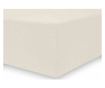 Cearsaf de pat cu elastic din bumbac 100%, Amber, 135 g/m2, 220x220 cm, crem