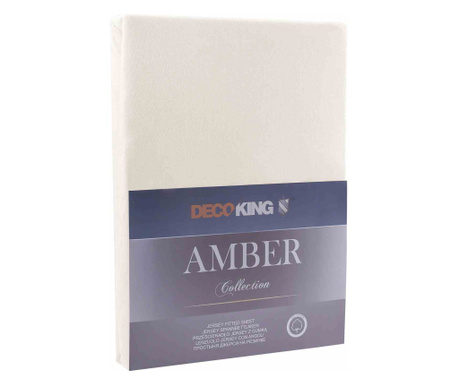 Cearsaf de pat cu elastic din bumbac 100%, Amber, 135 g/m2, 80x200 cm, bej