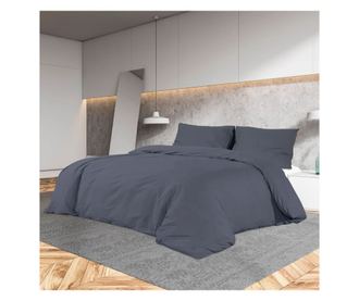 Комплект спално бельо антрацит 240x220 см олекотен микрофибър