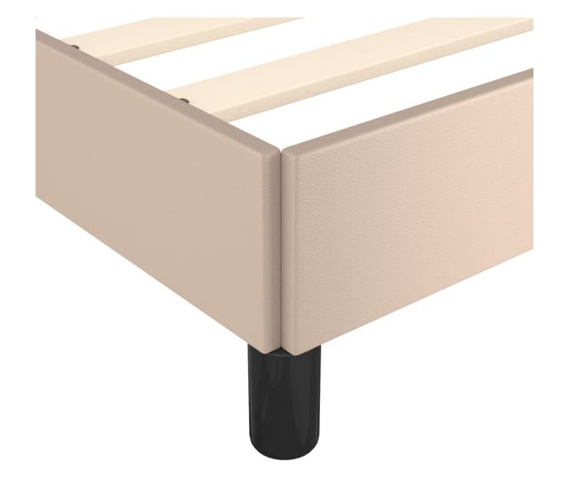 cappuccino színű műbőr ágykeret fejtámlával 120x190 cm