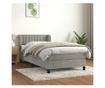 Континентално легло с матрак, светло сиво, 80x200 см, кадифе thumbnail 1