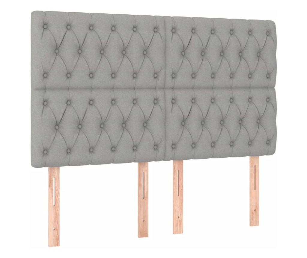 Krevet s oprugama, madracem i LED rasvjetom, svijetlosiva, 140x190 cm, tekstil - 7