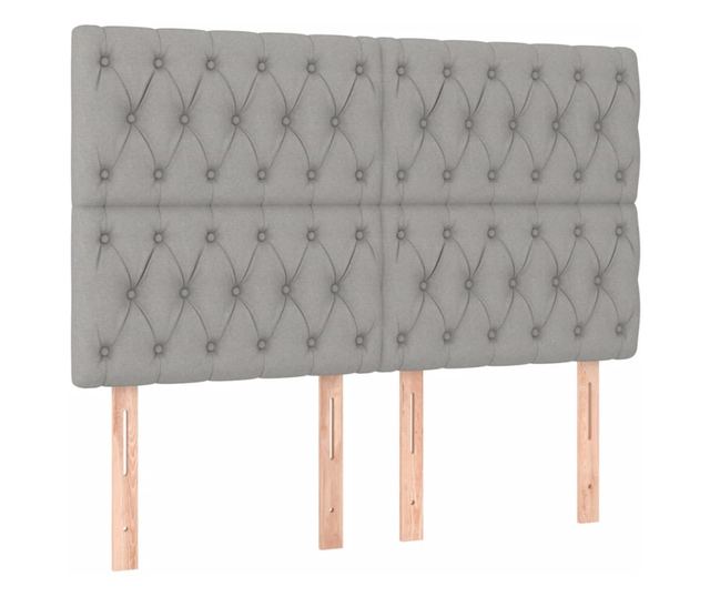 Легло с пружини, матрак и LED, светло сиво, 140x190 см, текстил