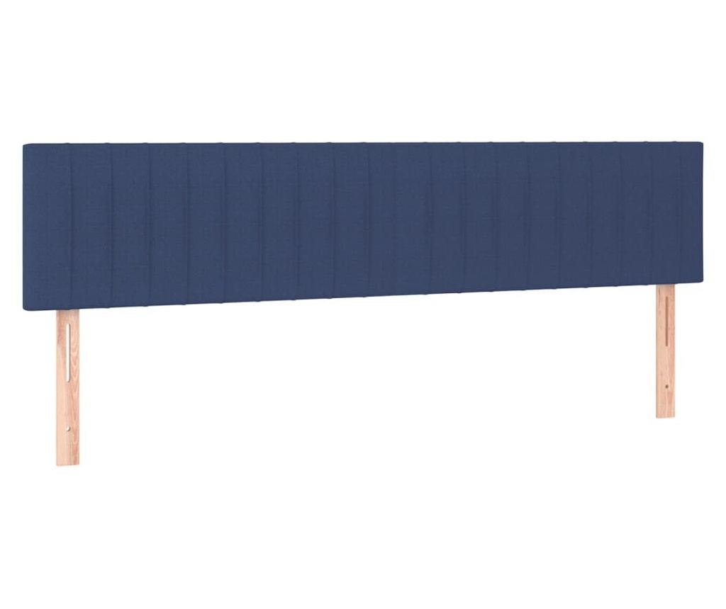 Боксспринг легло с матрак, синьо, 200x200 см, текстил - 6