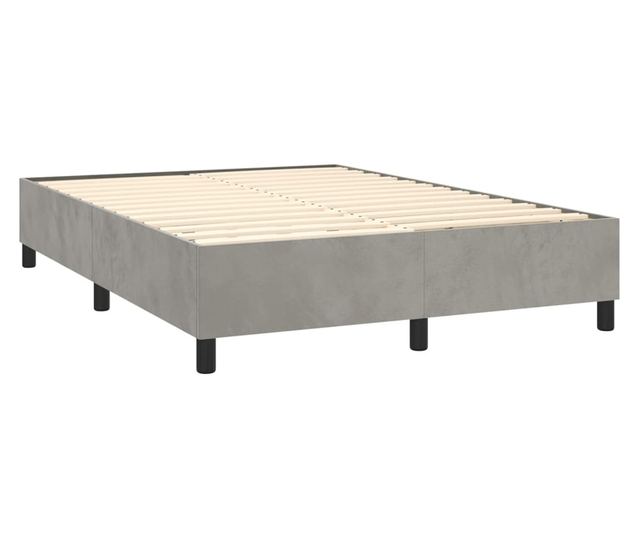 Boxspring gykeret matraccal, vilgos szrke, 140x190 cm, brsony