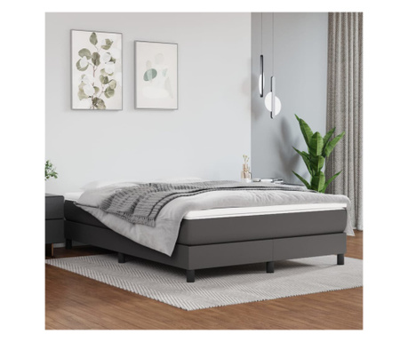 Матрак с пружинно легло, сив, 140х190х20 см, от еко кожа