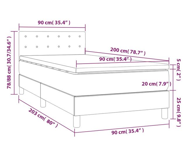 Rugs gykeret matraccal, rzsaszn, 90x200 cm, brsony