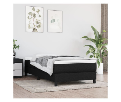 Матрак с пружинно легло, черен, 90х200х20 см, текстил