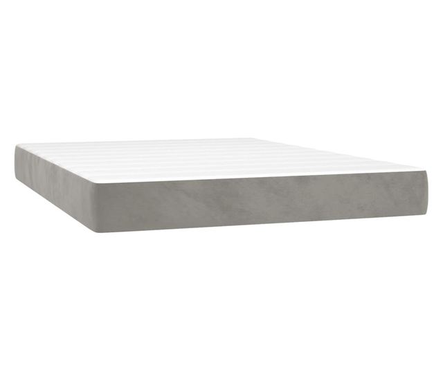 Boxspring gykeret matraccal, vilgos szrke, 140x190 cm, brsony