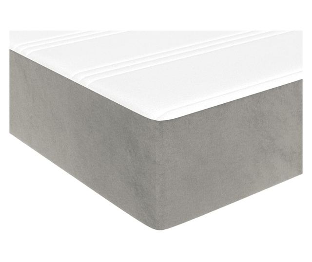 világosszürke bársony zsebrugós ágymatrac 120 x 190 x 20 cm