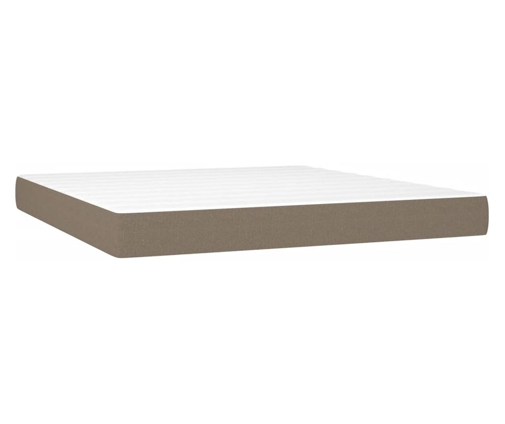 Боксспринг легло с матрак, таупе, 160x200 см, текстилен материал - 5
