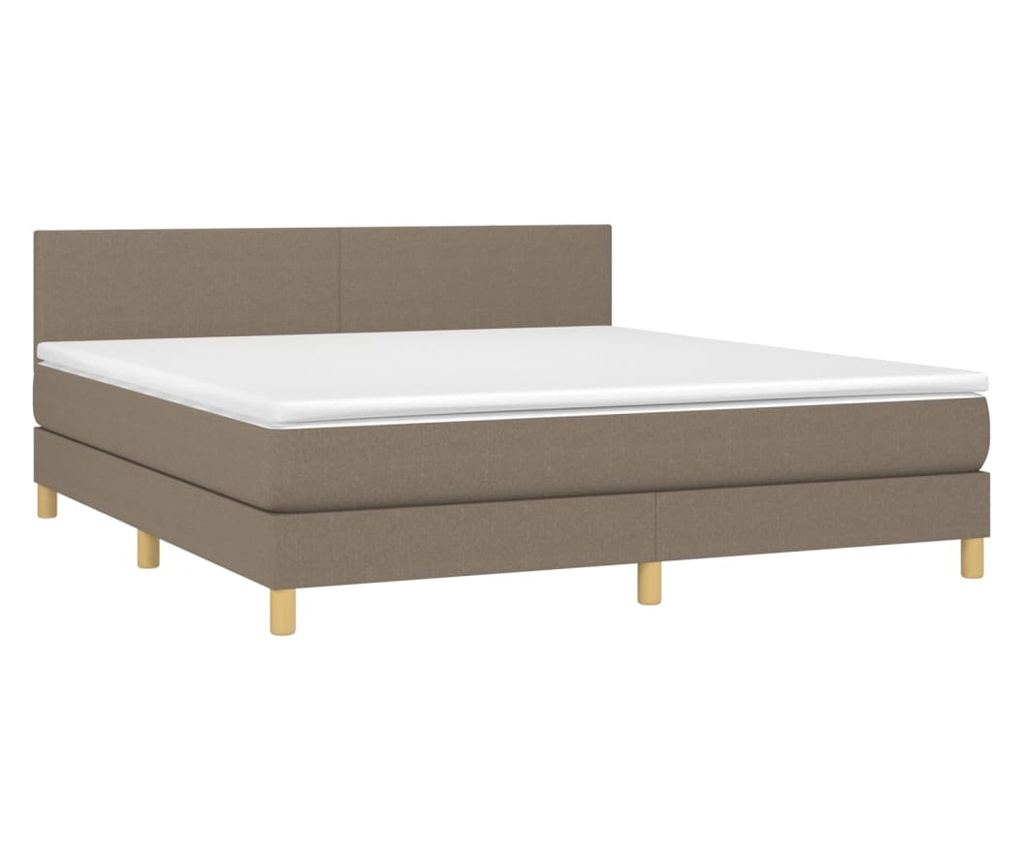 Легло с пружини, матрак и LED, тъмносиво, 160x200 см, текстил - 3