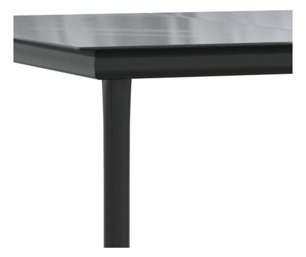 Комплект градински мебели, 5 части, с възглавници, черен - 9