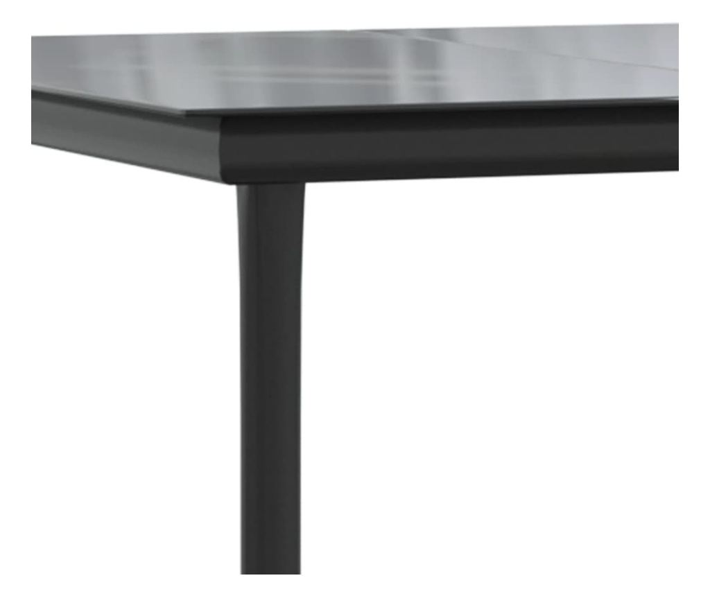 Set mobilier de grădină, 7 piese, negru, poliratan - 9