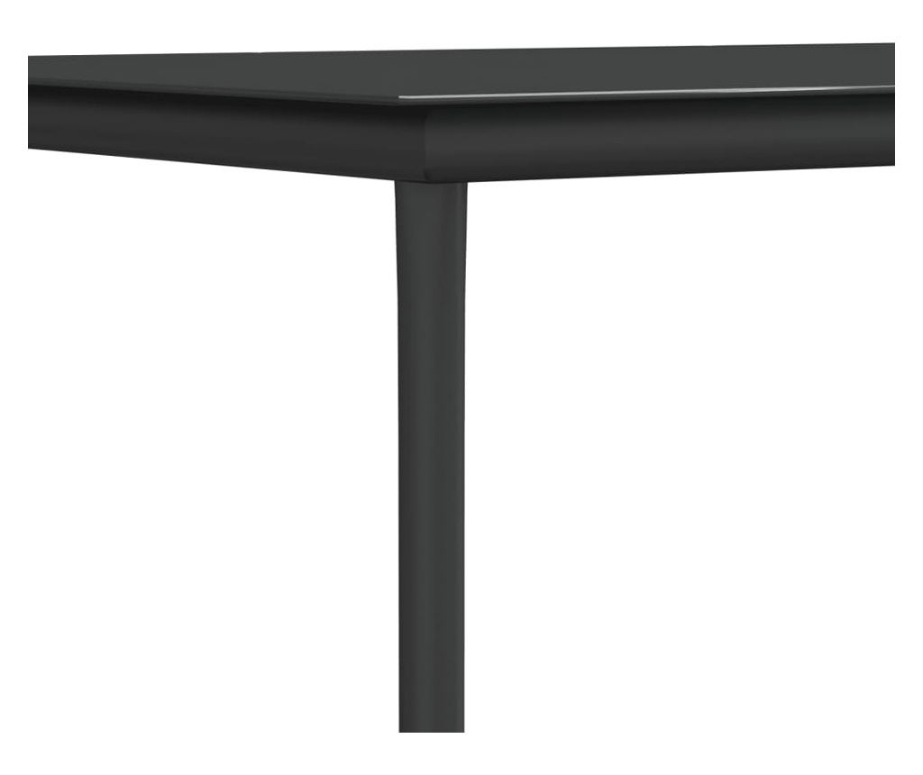 Градински комплект мебели, 7 части, Черен, Текстилен и Стомана - 7