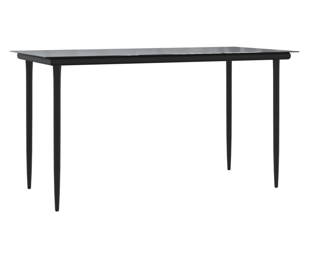 Vrtni namještaj, 5 komada, crni, tekstilen i čelik - 6