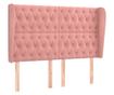 Wezgłowie łóżka z bocznymi skrzydłami, różowe, 147x23x118/128 cm, aksamit