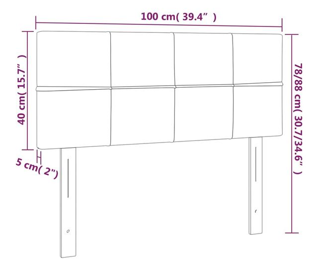 Sttszrke LED-es gytbla, 100x5x78/88 cm, textil