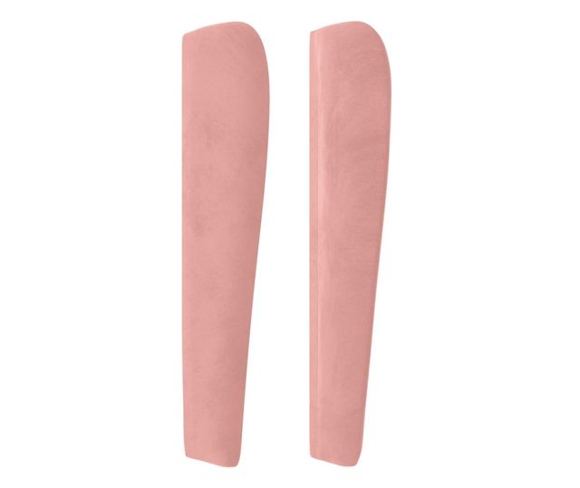 Wezgłowie łóżka z bocznymi skrzydłami, różowe, 147x23x118/128 cm, aksamit