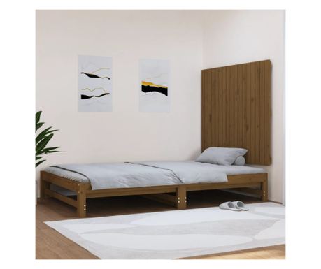 Hlava postele na zeď, medově hnědá, 108x3x90 cm