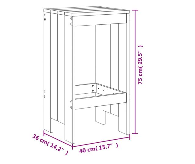 2 db, 40x36x75 cm-es Douglas tmrfa brpult szk