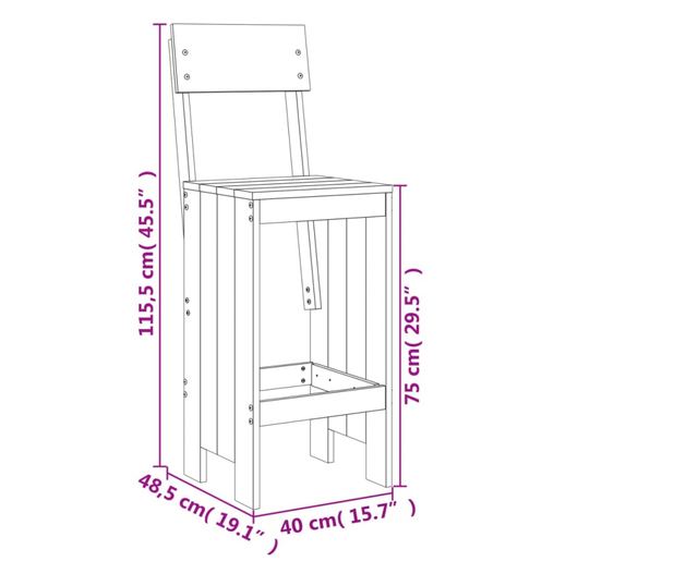 Brszkek, 2 db, 40x48,5x115,5 cm, tmr fenyfa
