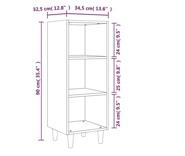 Шкаф, сонома дъб, 34.5x34x90 см, инженерна дървесина