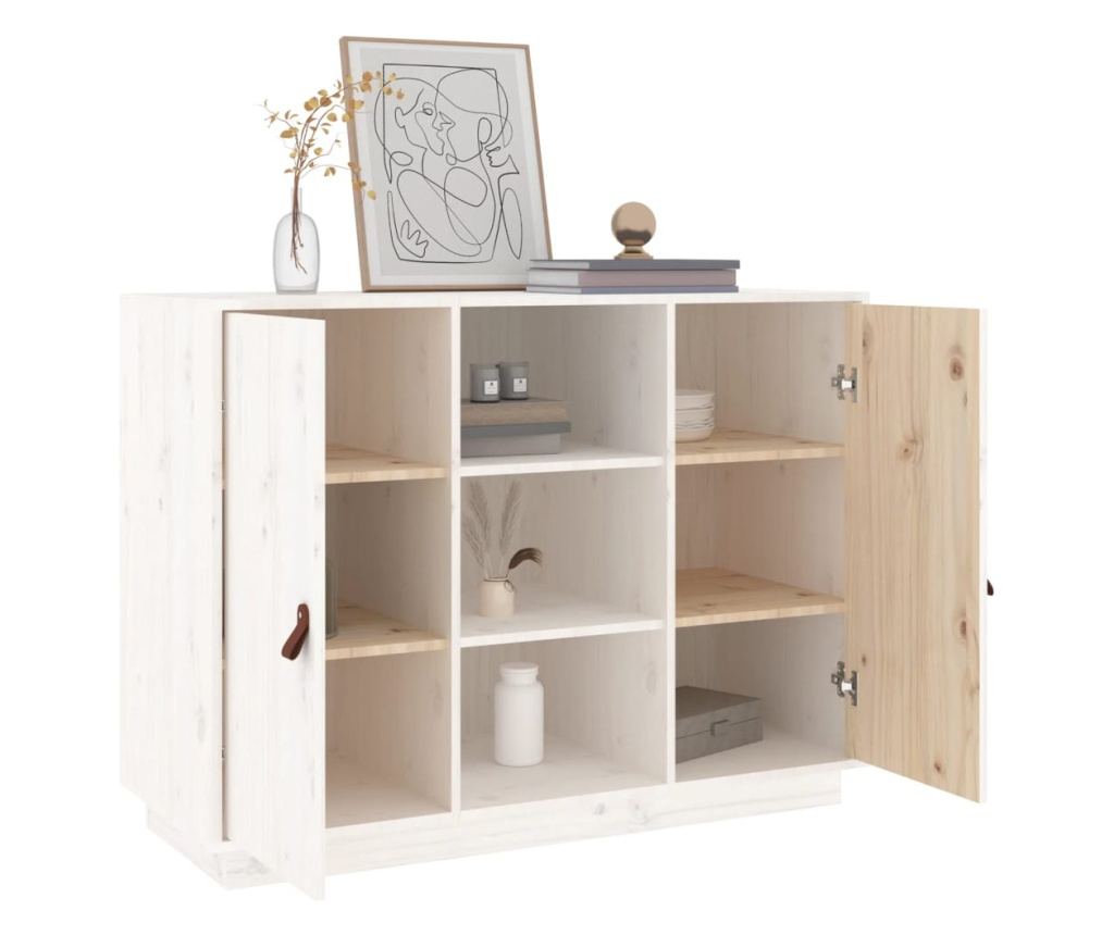 Omarica, bela, 100x40x75 cm, masivni bor - 8