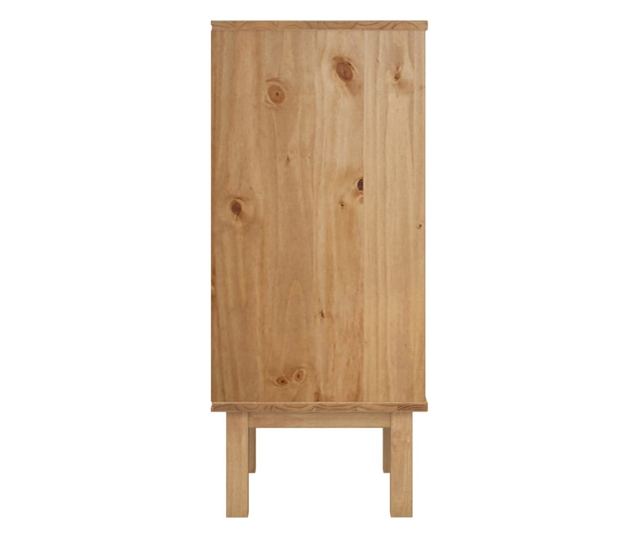 Συρταριέρα με συρτάρι, καφέ και γκρι, 46x39,5x90 εκ., μασίφ ξύλο πεύκου