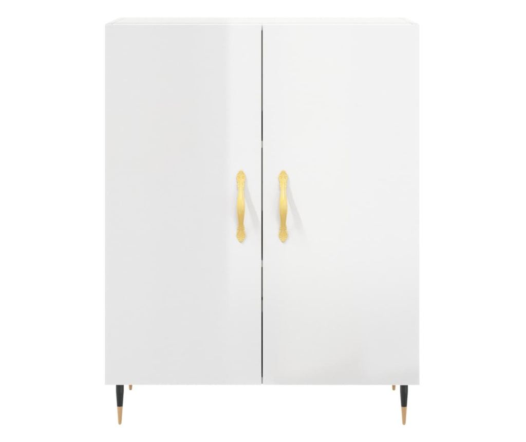 Visoka ormar, bijela visokog sjaja, 69,5x34x180 cm, kompozitno drvo - 8