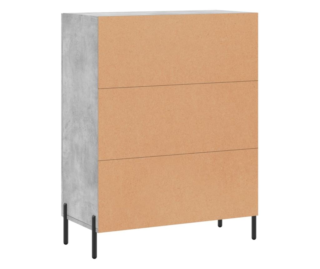 Komoda, betonsko siva, 69,5x34x90 cm, kompozitno drvo - 8