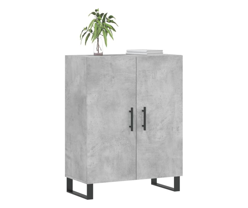 Komoda, betonsko siva, 69,5x34x90 cm, konstruirano drvo - 3