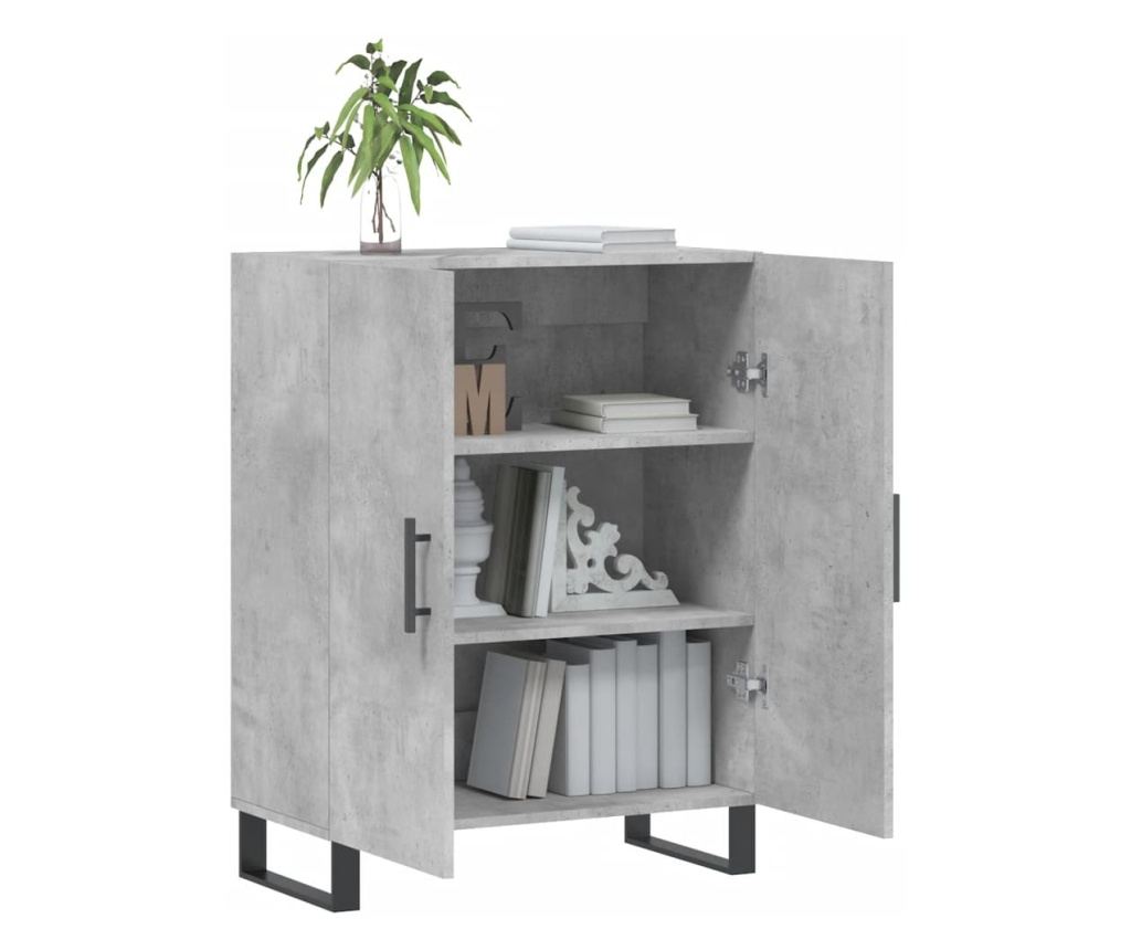 Komoda, betonsko siva, 69,5x34x90 cm, konstruirano drvo - 4