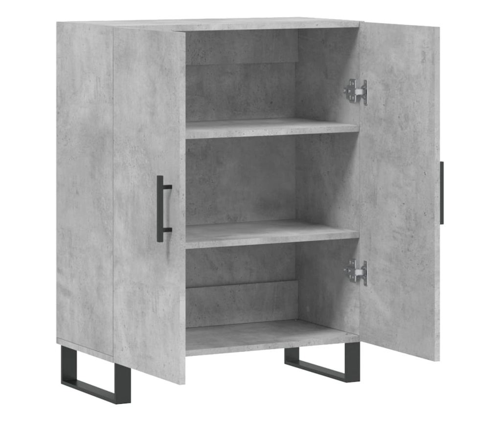 Komoda, betonsko siva, 69,5x34x90 cm, konstruirano drvo - 6