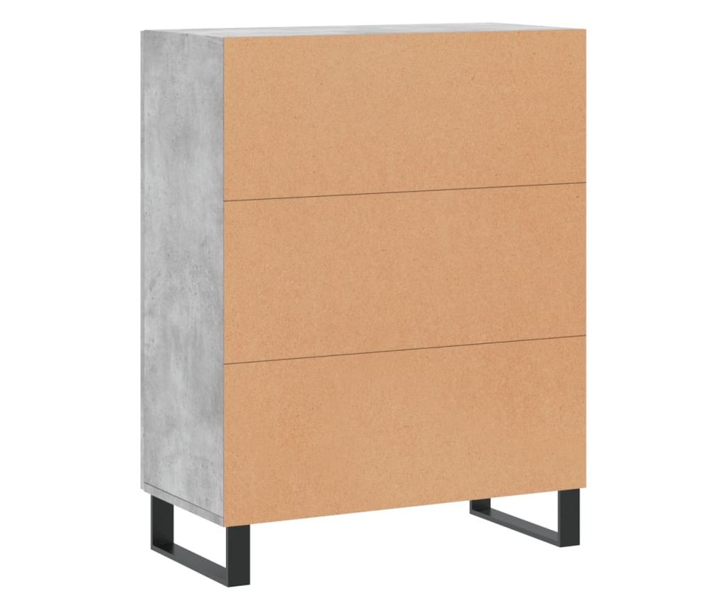 Komoda, betonsko siva, 69,5x34x90 cm, konstruirano drvo - 8