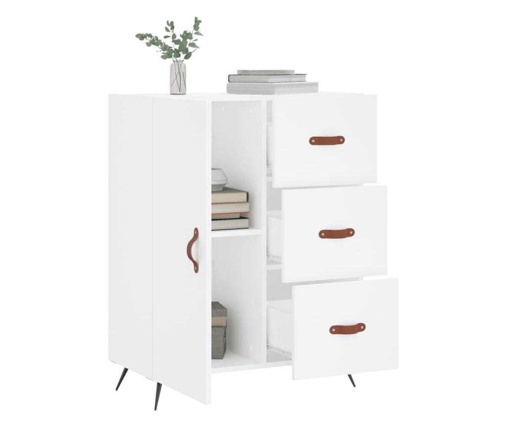 Komoda, bijela, 69,5x34x90 cm, kompozitno drvo - 4