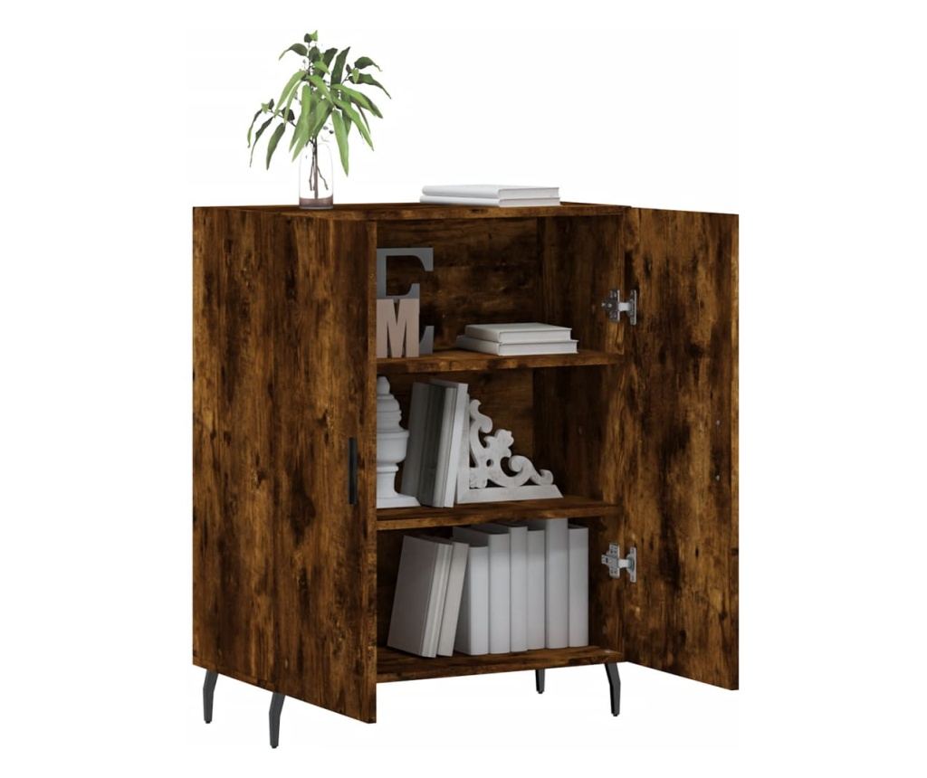 Konzola, dimljeni hrast, 69,5x34x90 cm, kompozitno drvo - 4