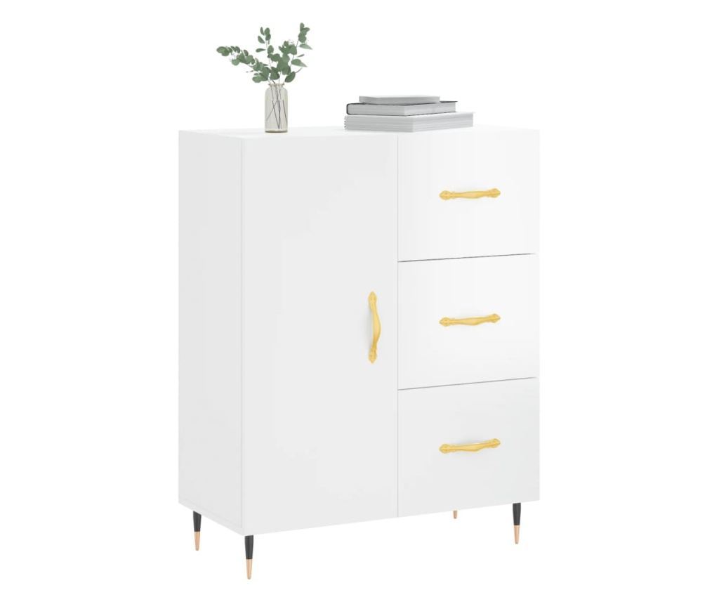 Bijela komoda visokog sjaja, 69,5x34x90 cm, kompozitno drvo - 3