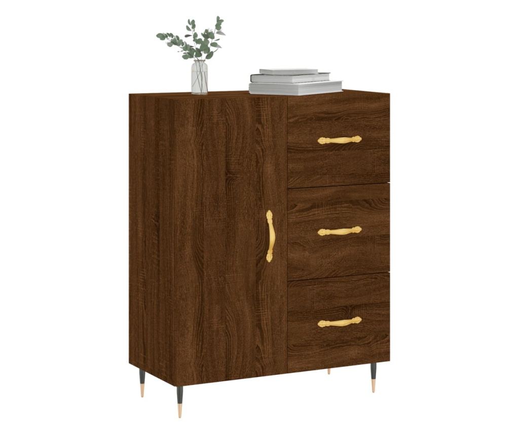 Ormarić, smeđi hrast, 69,5x34x90 cm, konstruirano drvo - 3