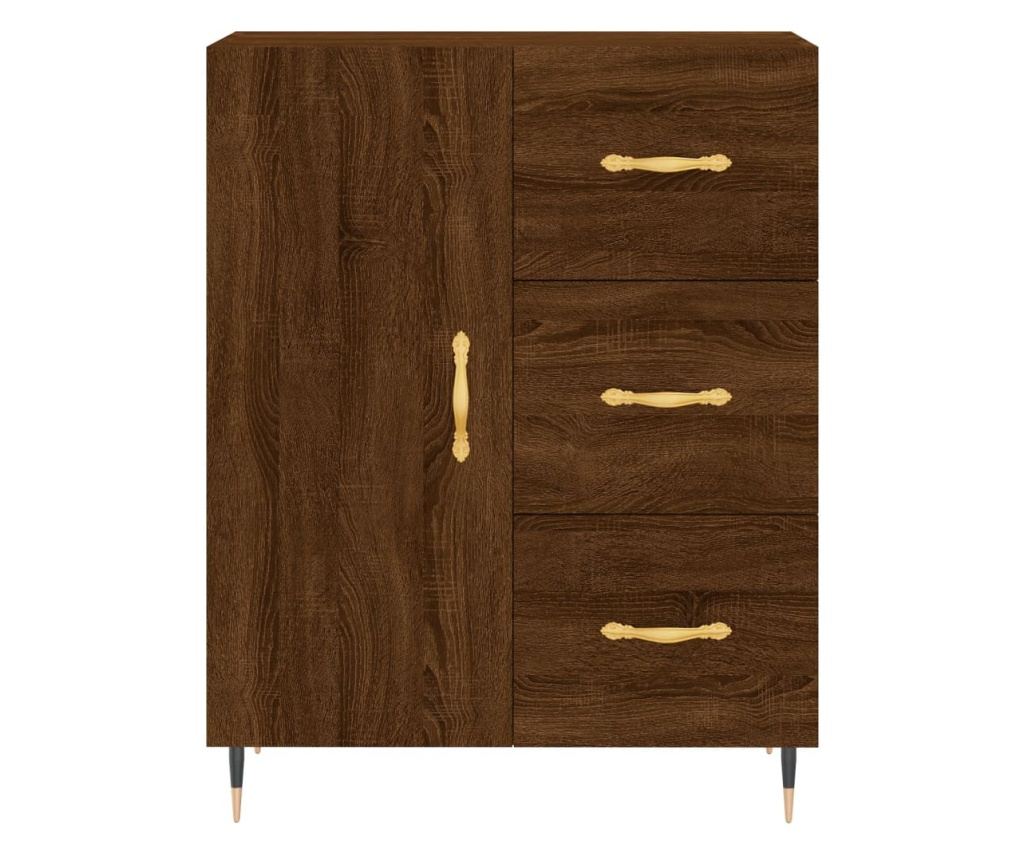 Ormarić, smeđi hrast, 69,5x34x90 cm, konstruirano drvo - 5