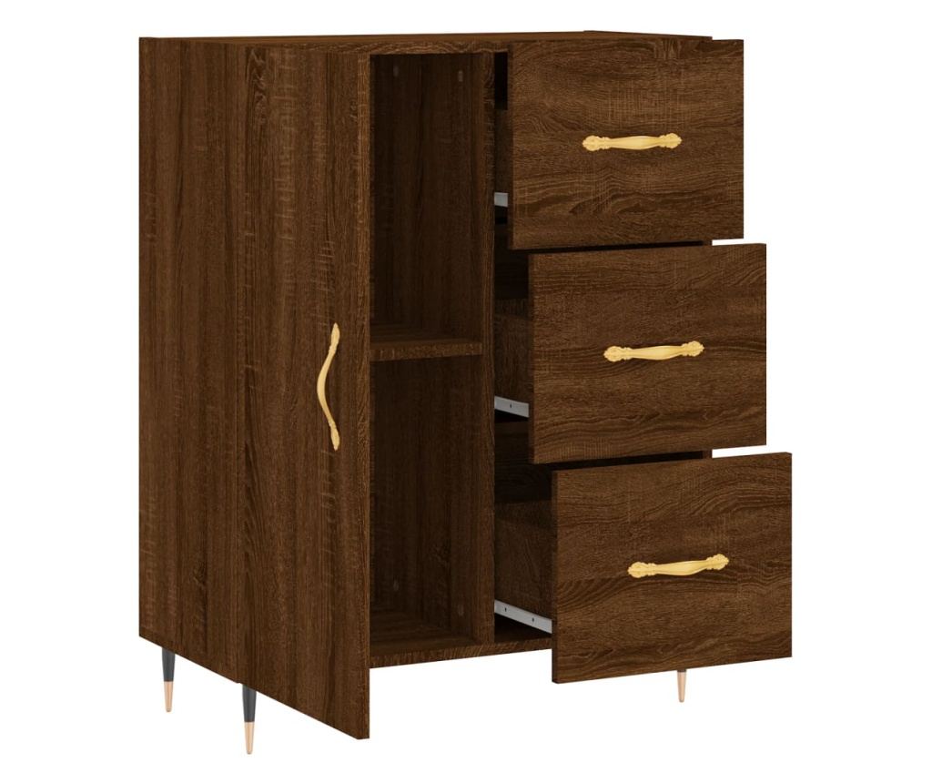 Ormarić, smeđi hrast, 69,5x34x90 cm, konstruirano drvo - 6